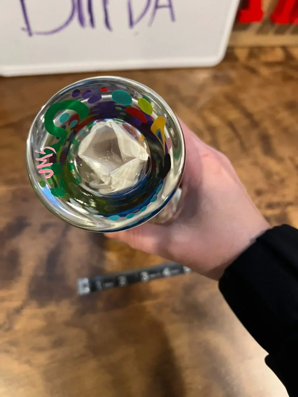 Adult Sippy Cup Hand painted glass